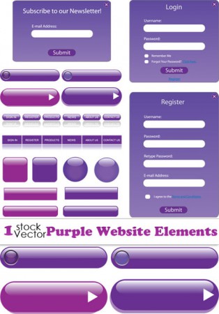Purple Website Elements Vector